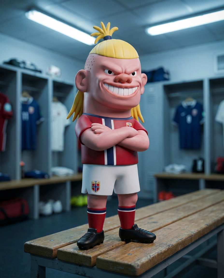Figura de pie sobre una banca de vestidor